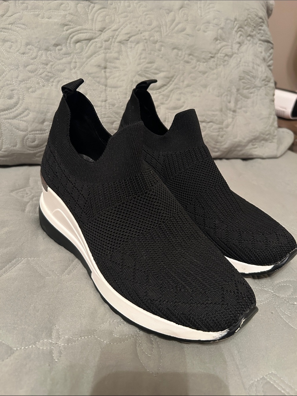 Mix No. 6 Black Knit Slip-On Platform Sneakers